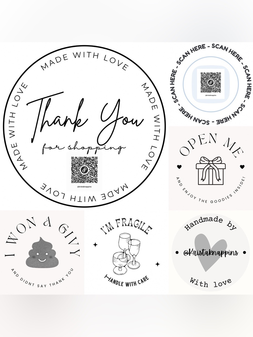 Thank You QR Stickers - 150 count assorted - Picture 5 of 5